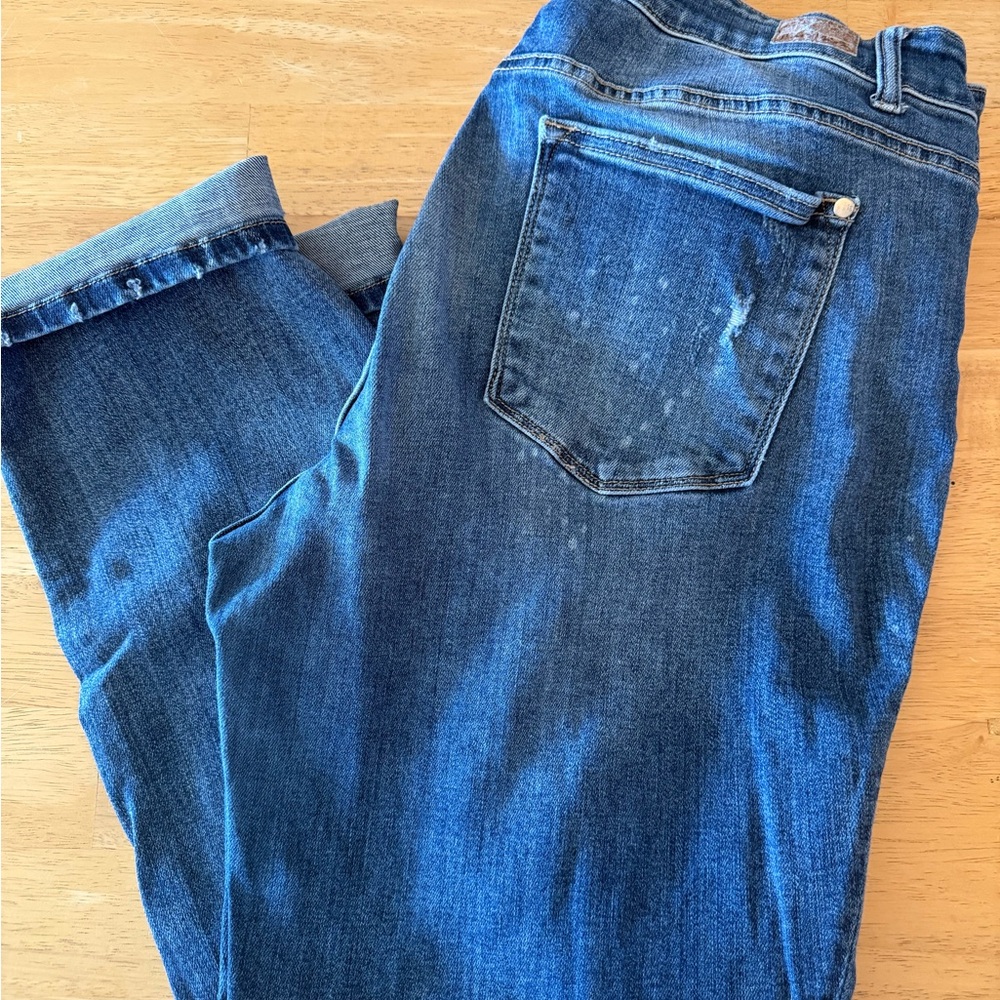 Judy Blue Distressed Dark Blue Boyfriend Jeans - Picture 7 of 7